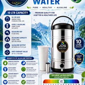 JDS Portable Alkaliser Alkaline Water Jug, Camper, Jar 10 Ltr_15000+Ltr Capaicity